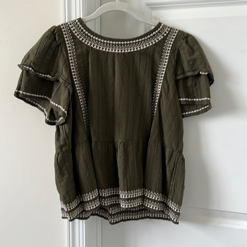 olive peplum top